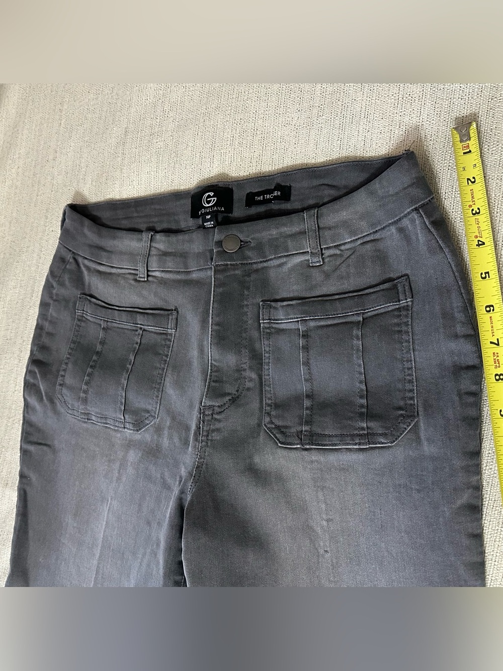 NWOT  G by Giuliana -THE TROUSER  Women’s Gray Front-Pocket Jeans 14P